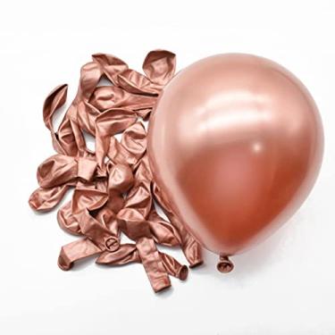 Imagem de Balão Bexiga Metalizado Chrome Rose Gold Redondo Festball 5 Polegadas 25 Unidades