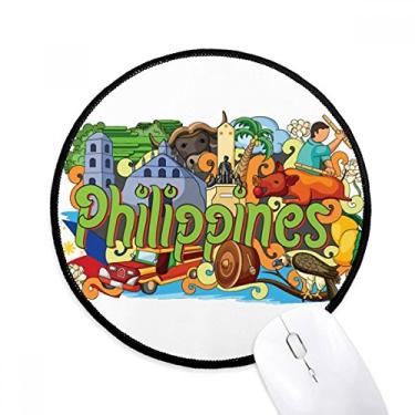 Imagem de DIYthinker Camiguen Philippine Graffiti Mouse Pad Desktop Office Tapete redondo para computador