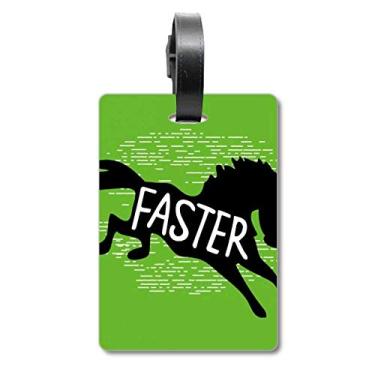 Imagem de Etiqueta de bagagem com contorno de animal de cavalo preto, etiqueta de bagagem para pendurar, Multicolorido.