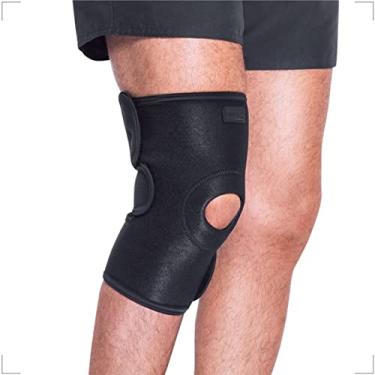 Imagem de Kestal Joelheira Ajustável compressão ortopédica com Reforço Patelar Preto, Único ajustável