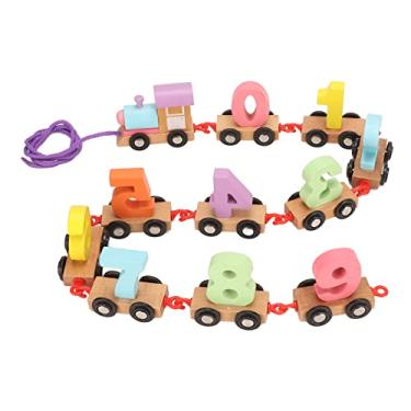 Imagem de Conjunto de Trem de Madeira 11 Peças, Cores Sortidas Contagem Precoce para Crianças Brinquedo de Aprendizagem de Números de 0 a 9 para Jogos de Educação Infantil