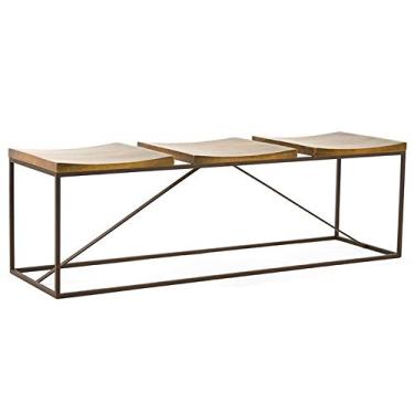 Imagem de Banco de Ferro Industrial Assento de Madeira 03 Lugares Conrad Oregon - Gran Belo