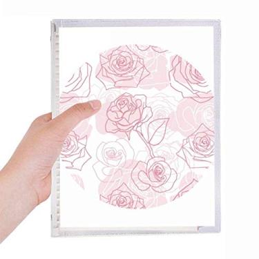 Imagem de Caderno de plantas de rosas pintadas à mão com folhas soltas e diários recarregáveis