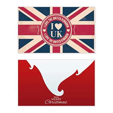 Imagem de I love The United Kingdom Union Jack UK Flag Holiday Holiday Merry Christmas Parabéns Card Christmas Letter Message