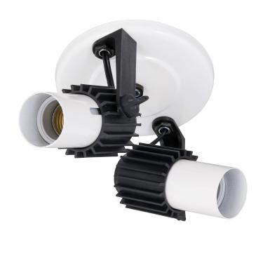 Imagem de Spot Sobrepor Aletado Branco Com Preto Para 2 Lampadas E-27 - Rioprelustre
