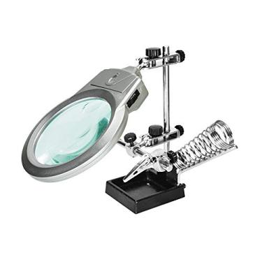 Imagem de Solver LUPA SUPORTE FERRO SOLDA LED SLP100, CINZA