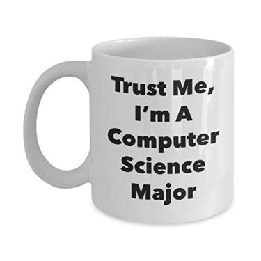 Imagem de Trust Me, I'm A Computer Science Major Caneca - Caneca de café divertida - Lindas ideias de presentes de formatura para amigos e colegas de classe (325 ml)