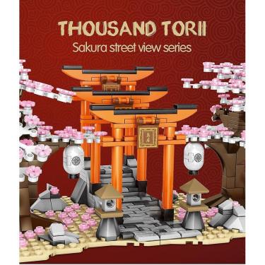 Imagem de City Street View Idea Sakura Bricks Friends Cherry Blossom Diy Creator House Tree Building Blocks Toys (#601075)
