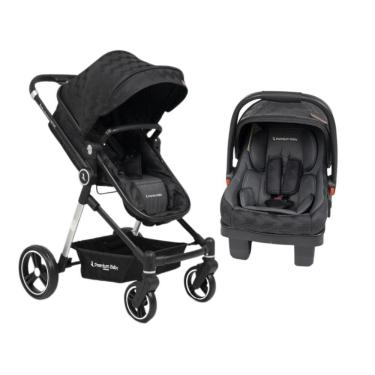 Imagem de Carrinho com Bebê Conforto TS Aston com Base Silver/Black Premium Baby