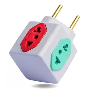Imagem de Adaptador De Tomada Benjamim Power Cubo Com 4 Entradas Multiplicador de Tomadas 10A 20A T - Bivolt 110v 220v com 3 Entradas 10A e 1 Entrada 20A Plug Padrão 3 Pinos Novo Antigo Bivolt upMoura
