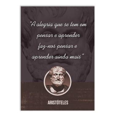 Imagem de Placa Decorativa A2 Frases Aristóteles Filosofia Aprender Poster