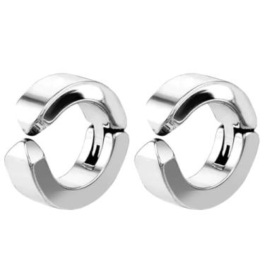 Imagem de brinco masculino feminino argola pressão aço inox 10mm 1 par