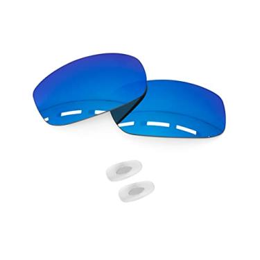 Imagem de Forobb Lentes de reposição polarizadas e peças de nariz para óculos de sol RayBan RB3445-61 mm - azul safira - policarbonato polarizado