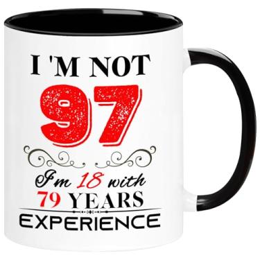 Imagem de 1927 Caneca de aniversário de 97 anos para mulheres e homens, presentes de aniversário de 97 anos para mãe, pai, avó, avô, esposa, marido, tio, tia, irmã, melhores amigos, colegas de trabalho, ela,