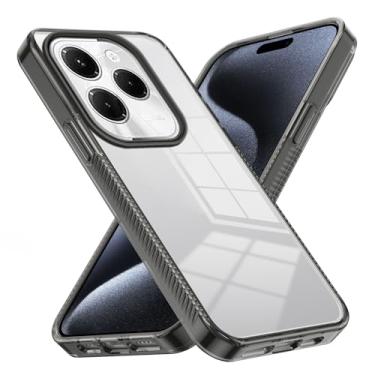 Imagem de Generic Capa para celular compatível com itel S23 Plus 4G S681LN, material duplo transparente (TPU + painel traseiro de policarbonato transparente) preta