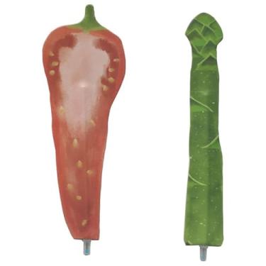 Imagem de Joucien 4 peças – Caneta esferográfica criativa com estampa de vegetais e frutas, tipo bala preta, 0,7 mm