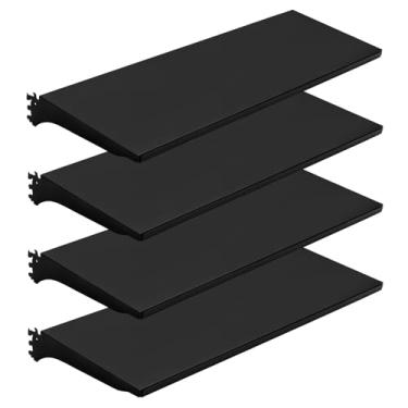 Imagem de NectaCol 4 pacotes de prateleiras de gôndola 89 cm C x 28 cm L para rack de exibição de quadro preto de grau industrial, 4 prateleiras para unidades de gôndola, 8 peças extras de braços de suprimento,