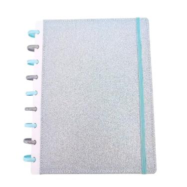 Imagem de Caderno de Disco Inteligente 10 matérias Glamour Brilho Glitter - Azul Encanto (MÉDIO - Colegial)