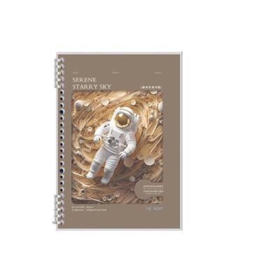 Imagem de Joucien Livro de cartão espesso, páginas internas, caderno de folhas soltas, adequado para estudantes, caderno central de substituição de folhas soltas - cinza (linha horizontal B5/60 folhas)