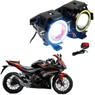 Imagem de Kit Led Farol Milha Moto CBR 500 2014 Angel Eye U7 - U7Led