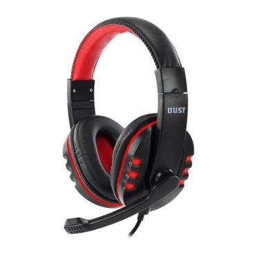 Imagem de Headset Gamer Fone De Ouvido Com Microfone Led Vermelho Dust