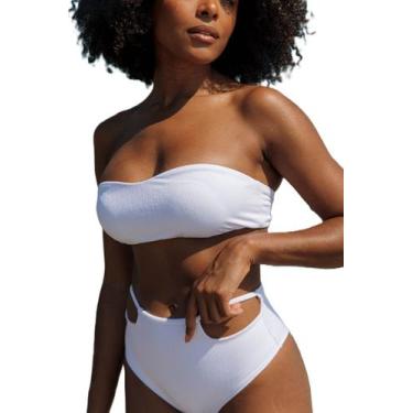 Imagem de BIQUINI HOT PANTS VAZADO sem alça, BRANCO, PRETO - L'evo BeachWear, Br