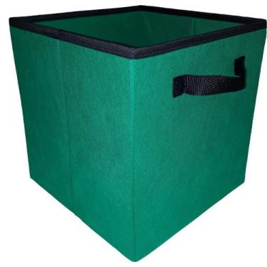 Imagem de Caixa organizadora de 28x30x28 Colorida com alça - OrganiBox, Verde Ba