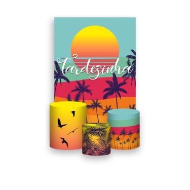 Imagem de Painel De Festa Vertical 1,50 x 2,20 + Trio De Capas Cilindro -  Tarde