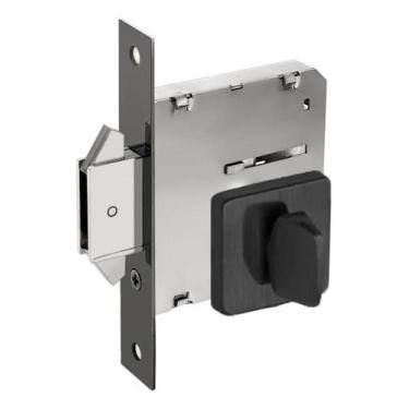 Imagem de Fechadura Arouca Bico Duplo Correr Quadrada Preto Banheiro