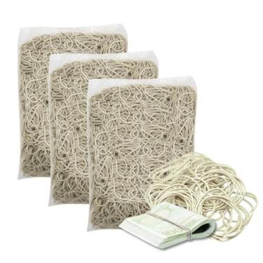 Imagem de Kit 3Kg Elástico De Látex Borracha N18 Para Dinheiro Pacote 1Kg Cada C