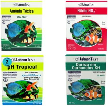 Imagem de Kit Labcon Amônia Água Doce + 2 PH Tropical 15ml + Nitrito + Dureza KH