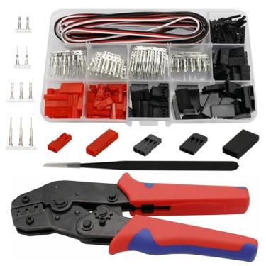 Imagem de Didamx 50 Sets JST Servo Connectors Male Female Crimp Pin and Cable Kit with Crimping Tool Compatible for Hitec, Futaba, Spektrum Model Airplanes and RC Cars