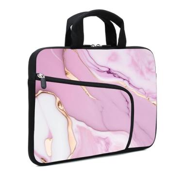 Imagem de XMBFZ Capa para laptop - capa para Chromebook, Ultrabook e tablet de 11,6 a 12,2 polegadas com alça de neoprene, dois bolsos (rosa)