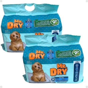Imagem de Kit Mr. Dry: 2 Tapetes Higiênicos 60x60cm Com 30 Unidades