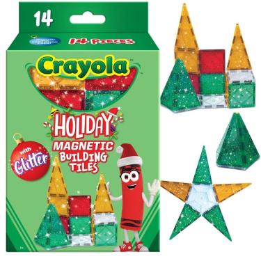 Imagem de Conjunto magnético de construção CreateOn Crayola Holiday Glitter 14 unidades