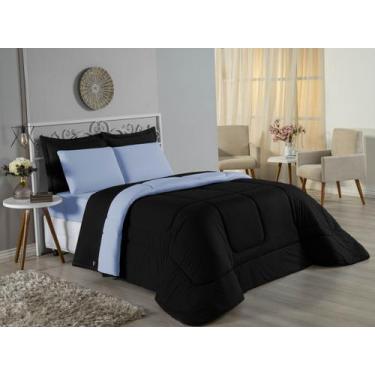 Imagem de Edredom Casal Queen Size Malha 100% Algodão - Davy Enxovais, AZUL BEBE