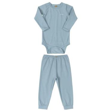 Imagem de Pijama Body manga longa e Calça em malha - Tam P: 0-03M / M: 6-9M / G: