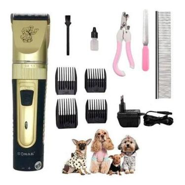 Imagem de Kit Máquina Tosa Aparadora Profissional Cachorro Pets 10 Pçs - OEM, Do