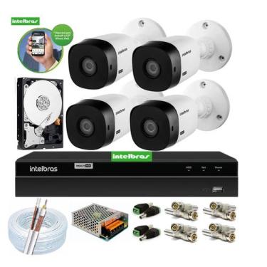 Imagem de Kit Intelbras 4 Cam 1120b Dvr 8 Canais 1108 Intelbras C/Hd