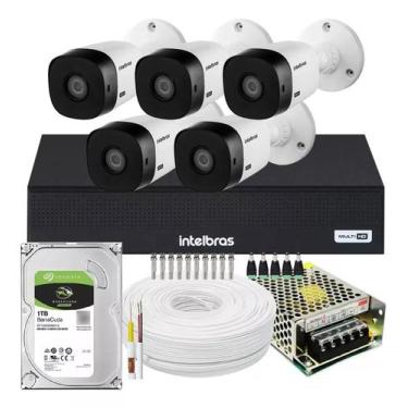 Imagem de Kit 5 Câmeras Intelbras Dvr Intelbras 8 Canais C/ Hd 1 Tera