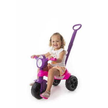 Imagem de Carrinho de passeio/Pedal infantil Kemotoca Gatinha c/Haste - KENDY