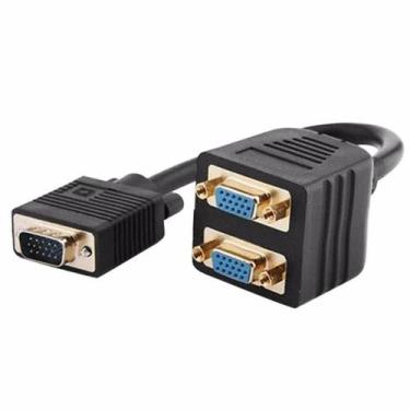 Imagem de Cabo Em Y Splitter Multiplicador Vga 1 Macho X 2 Femeas Vga - VIL
