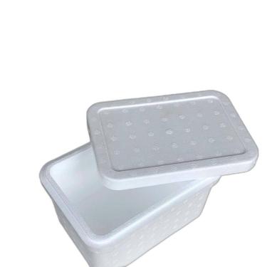 Imagem de Kit C/10 Caixa Térmica Isopor Sorvete Doces 20,5X12,5Cm