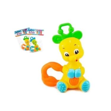 Imagem de Chocalho Mordedor Bebê Girafa Colorido Baby Menino Meni