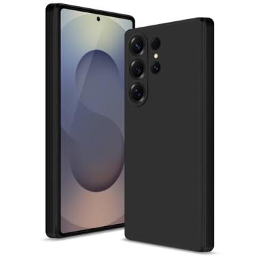 Imagem de Btstring Capa para Samsung Galaxy S25 Ultra, capa de silicone macio com proteção de câmera atualizada, capa fina à prova de choque com forro de microfibra antiarranhões, preta