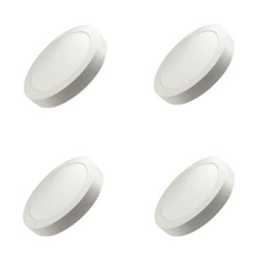 Imagem de kit 4 Luminária Led Painel/plafon Slim Embutir 18W BIV 2700K Redondo -