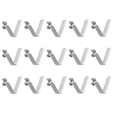 Imagem de HARFINGTON 15 peças de botão único Kayak Paddle Snap Spring Clip 26 mm x 4,8 mm 65 Mn mola aço em forma de V elevador oco tubo de bloqueio telescópico clipes para barraca guarda-chuva acampamento, tom