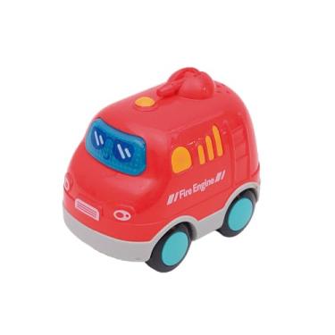 Imagem de Zippy Toys, Carro de Bombeiro Infantil para Crianças de até 36 Meses com Roda Livre Luz e Som, Vermelho