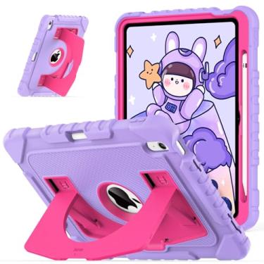 Imagem de OKP Capa infantil para iPad de 11 polegadas (A16) 2025/10,9 polegadas (10ª geração) 2022, capa protetora resistente à prova de choque para iPad de 11ª/10ª geração com suporte embutido, suporte de