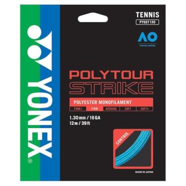 Imagem de YONEX Conjunto de cordas de tênis Poly Tour Strike (40, azul)